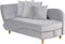 MERI II - Chaise longue opberg - Lichtgrijs - Linkerzijde - Fluweel