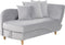 MERI II - Chaise longue opberg - Lichtgrijs - Rechterzijde - Fluweel