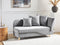 MERI II - Chaise longue opberg - Lichtgrijs - Rechterzijde - Fluweel