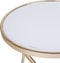 MERIDIAN - Bijzettafel - Wit /Goud - Veiligheidsglas