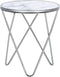 MERIDIAN - Bijzettafel - Wit/Zilver - Veiligheidsglas
