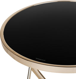 MERIDIAN - Bijzettafel - Zwart - Veiligheidsglas