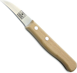 Merkloos Aardappelschilmesje gebogen houten heft