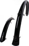 Merkloos Fiets spatbordenset 28 - 50 mm kunststof - Compleet met stangenset - Zwart
