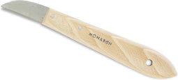 Merkloos Haringkaakmesje - Carbon Lemmet - Houten Heft - 17 cm - Naturel