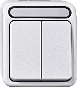 Merten 4074979 Aquastar Compleet Serieschakelaar spatwaterdicht Polar-wit 1-voudig