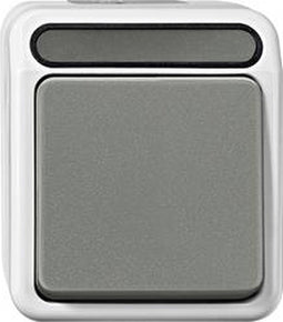 Merten 4074993 AquaStar Compleet Knop spatwaterdicht Lichtgrijs 1 stuks