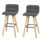 SoBuy set van 2 Barkrukken - Rugkruk - 92x44x44 cm - Donkergrijs - Zithoogte 68 cm (2 stuks)