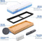 Messenslijpsteen Whetstone Set 2 Side Grit 1000/6000 Premium Whetstone Messenslijper - Polijstgereedschap voor keukenmessen en chef-koks, antislip bamboebasis en hoekgeleider