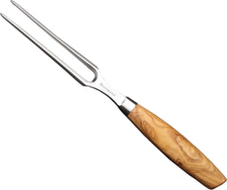 Messermeister Oliva Elite - Elegante Vleesvork 16,5 cm - Duits Roestvrij Staal - Olijfhouten Handvat