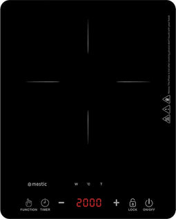 Mestic MIC-120 Camping Inductiekookplaat - 8 Warmtestanden - Panherkenning en overkookbeveiliging - Maximaal 2000 Watt vermogen