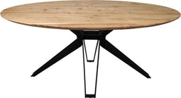 HSM Collection eettafel Zurich Veneto - 220x110 cm - swiss edge - acaciahout/metaal