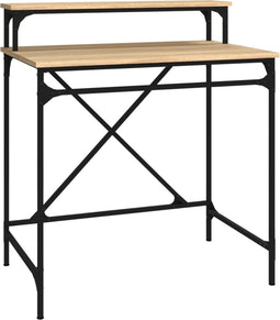 vidaXL - Bureau - 80x50x90 - cm - bewerkt - hout - en - ijzer - sonoma - eikenkleurig