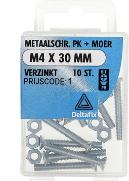 METAALSCHR. + MOER PK m4 x 30mm