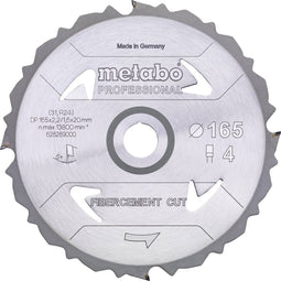 Metabo FIBERCEMENT CUT PROFESSIONAL 628287000 Cirkelzaagblad 160 x 20 x 1.6 mm Aantal tanden: 4 1 stuk(s)