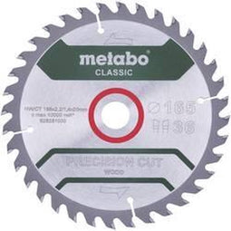 Metabo Precision cut Wood - Classic 165X20 Z42 WZ 5° 628027000 Hardmetaal-cirkelzaagblad 165 x 20 x 1.2 mm Aantal tande