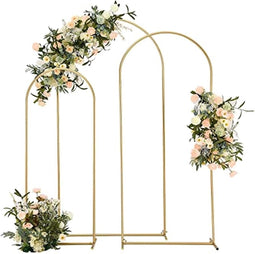Metalen Achtergrond Set - Bruiloft - Decoratieve Boog - Licht Goud - Set van 3