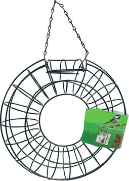 Metalen mezenbolhouder rond groen 25x7 cm