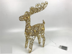 Metalen Rendier met 20 LEDs - Kerstverlichting - 50cm hoog - Goud