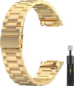 Metalen RVS Schakel Band Geschikt Voor Fitbit Charge 5 - Goud
