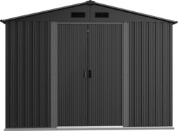 Metalen tuinhuis - grijs - 257x205x202 cm - dubbel dak