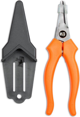 Metallo Hobbyschaar - RVS - Veiligheidslock - Oranje Handvat - Inclusief Holster - 150 mm