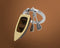 Metalmorphose Roeiboot Sleutelhanger Water Cadeau Accessoire - Goud / Bruin