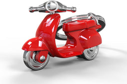 Metalmorphose Scooter Sleutelhanger Vespa Design Cadeau Accessoire- Rood / Zilver