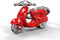 Metalmorphose Scooter Sleutelhanger Vespa Design Cadeau Accessoire- Rood / Zilver