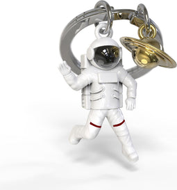Metalmorphose sleutelhanger astronaut met saturnus
