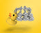 Metalmorphose - sleutelhanger familie eend - Geel