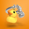 Metalmorphose sleutelhanger gele eend Duckling