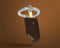 Metalmorphose sleutelhanger ijslolly bruin met goud