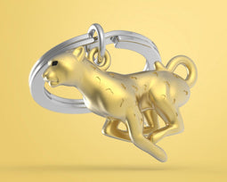 Metalmorphose sleutelhanger Leopard