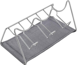 Metaltex - Afdruiprek voor water- en thermosflessen - 3 flessen - Inclusief afdruipmat - Zilvergrijs - Sodatex 3