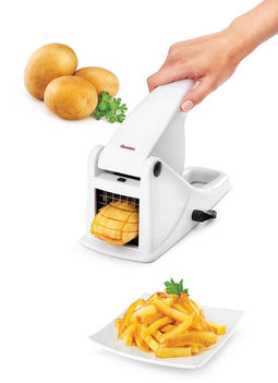 Metaltex - Frietsnijder - Frietmaker - Potato Plus - Kunststof - Wit - 36 frietjes - RVS messen