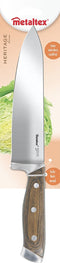 Metaltex Heritage - Koksmes - Keukenmes - Houten greep - Gehele mes 34cm - Lemmet 22 cm