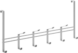 Metaltex - Kapstok voor opdekdeur van 2 cm - Zilvergrijs - 10 haken - 44,5x20,5 cm