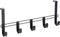 Metaltex - Kapstok voor opdekdeur van 2 cm - Zwart - 5 haken - 38x6x15 cm