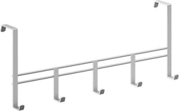 Metaltex - Kapstok voor stompe deur van 4 cm - Deurkapstok - Zilvergrijs - Wandkapstok - 5 haken - 38x6x15cm
