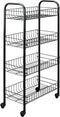 Metaltex Keukentrolley Pisa – Opbergtrolley - 4 Manden – Op Wielen – Gereedschaploze Montage – Zwart