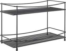 Metaltex - Kruidenrek Oregano 2 - Kruidenrek Staand - Kruiden Organizer voor Aanrecht - 2 Niveaus - Inclusief Beschermdopjes en Roestvrije Coating - 33x16x21 cm