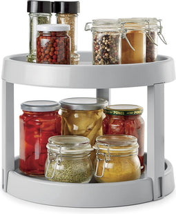 Metaltex - Kruidenrek Staand Draaibaar - Keuken Organizer - Kruidenrek - 2 Etages - Kunststof - 28x21 cm