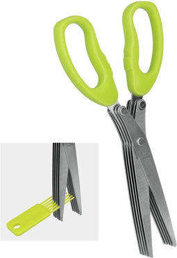 Metaltex - Kruidenschaar - Keukenschaar - Met Reinigingsborstel - 5 voudig Roestvrijstalen Mes