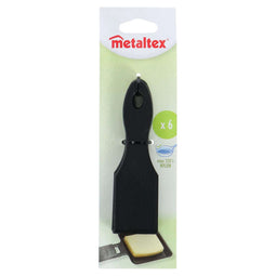Metaltex gourmetspatels 14 cm 6 stuks zwart/nylon