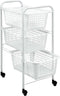 Metaltex Opbergrek Met Wielen + 3 Manden 30X38X68 Cm Wit