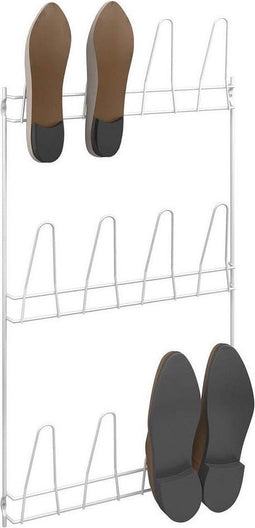Metaltex - Schoenenrek Penny - Voor aan de deur of de muur - Voor 6 paar schoenen - Wit