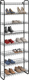 Metaltex - Schoenenrek - Schoenenkast - Schoenen opbergsysteem - 8 lagen - Zwart - Met Wandfixatie - 24 Paar Schoenen
