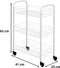Metaltex - Siena Keukentrolley - Opbergtrolley - Serveerwagen - 3 manden - Op wielen - Opbergkar - Wit - 41x23x63 cm