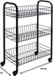 Metaltex Siena - Keukentrolley - Trolley - Keukenrek - Serveerwagen - 3 manden - Op wielen - Zwart